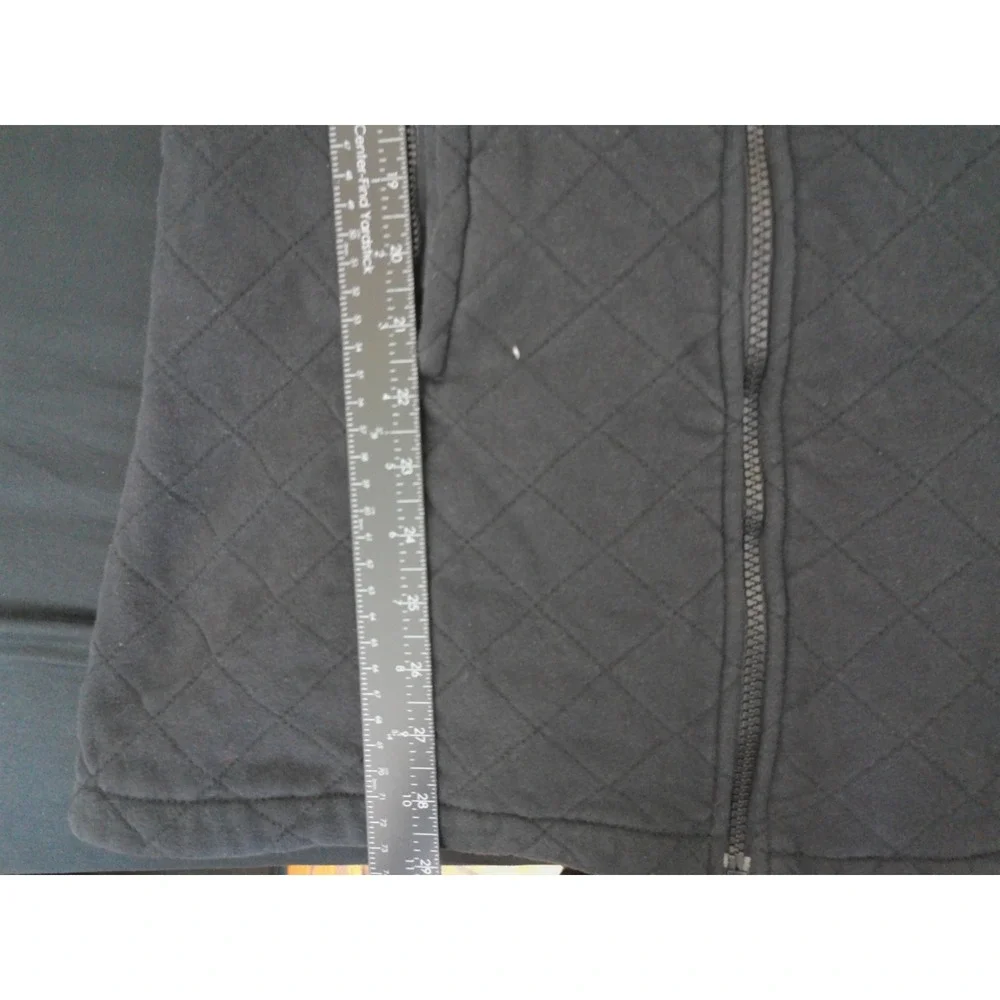 The North Face Quilted Jacket Womens M Black Full Zip Faux Fur FleeceFunnel Neck